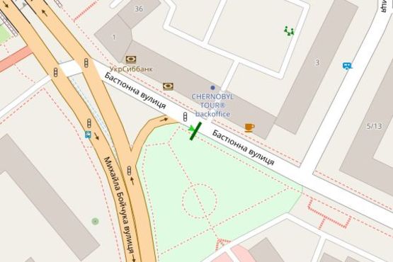 Схема рекламної площини за адресою Бастіонна вул., напроти  буд. 3/12