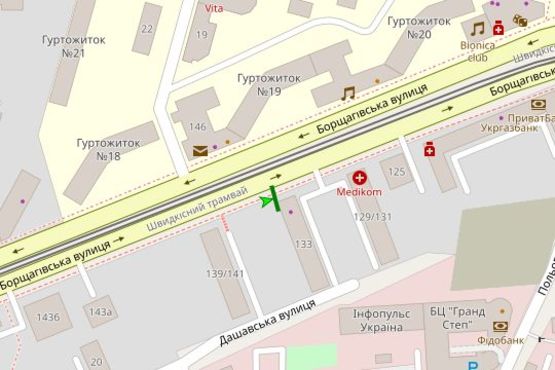 Схема рекламної площини за адресою Борщагівська вул., 133