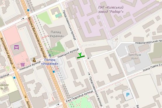 Схема рекламной плоскости по адресу Предславинська вул., 32