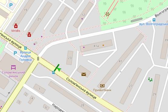 Схема рекламної площини за адресою Солом`янська вул., 23