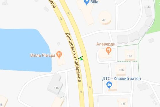 Схема рекламной плоскости по адресу Дніпровська наб., №14Д розподільник (в направл. ТРЦ «River Mall» )