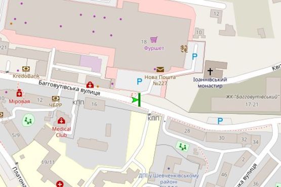 Схема рекламной плоскости по адресу Багговутівська вул., 17/21