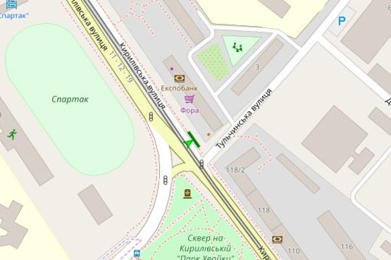 Схема рекламної площини за адресою Кирилівська вул., . ( Фрунзе), 122/1