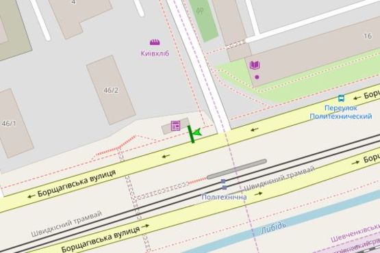 Схема рекламной плоскости по адресу Борщагівська вул., 46/2