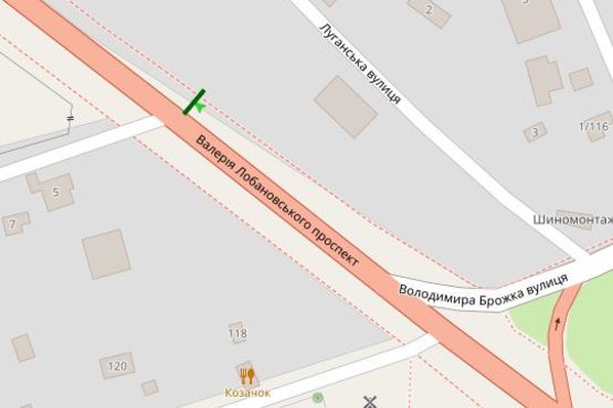 Схема рекламной плоскости по адресу Лобановського Валерія просп. (Червонозоряний просп.) - Похила вул., навпроти (в направл. Севастопольської пл.)