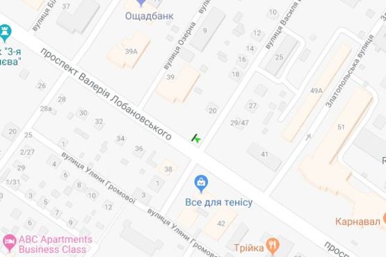 Схема рекламної площини за адресою Лобановського Валерія просп. (Червонозоряний просп.), 39Б (в направл. Севастопольської пл.)