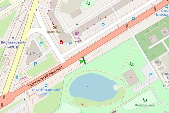 Схема рекламної площини за адресою Голосіївський просп., , навпроти буд. 130/57