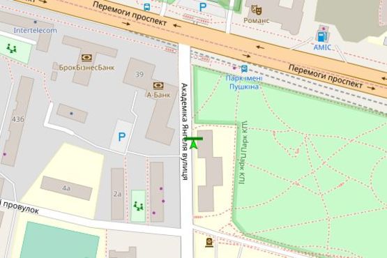 Схема рекламной плоскости по адресу Академіка Янгеля вул., 1/37 ((Перемоги просп))