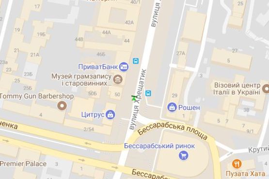 Схема рекламної площини за адресою Хрещатик вул., 50