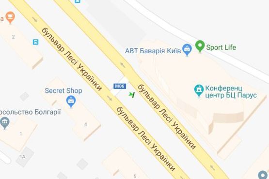 Схема рекламної площини за адресою Лесі Українки бульв., 1 розподільник