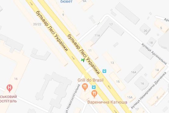 Схема рекламной плоскости по адресу Лесі Українки бульв., 11 розподільник