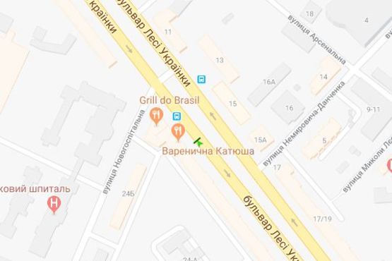 Схема рекламной плоскости по адресу Лесі Українки бульв., 24 (м-н "Nike")