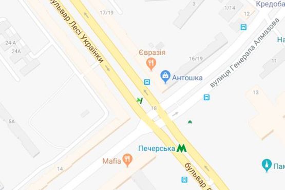 Схема рекламної площини за адресою Лесі Українки бульв., 19/6 (розподільник)