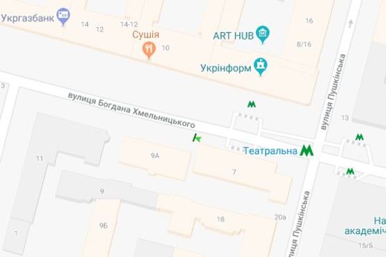 Схема рекламної площини за адресою Богдана Хмельницького вул., 9