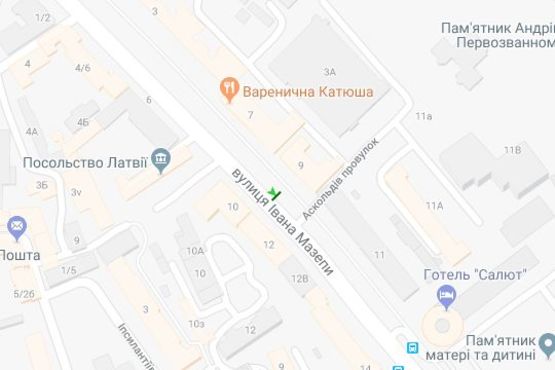 Схема рекламної площини за адресою Івана Мазепи вул., 9