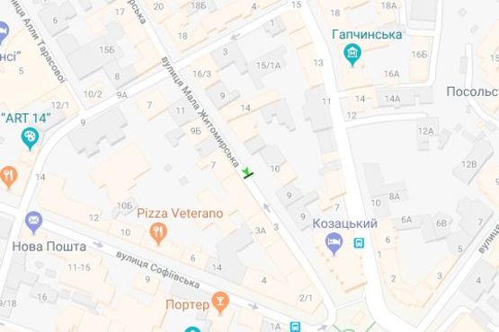 Схема рекламної площини за адресою Мала Житомирська вул., 10