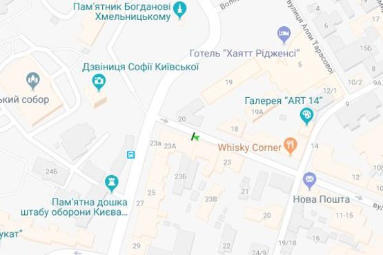 Схема рекламної площини за адресою Софіївська вул., 25