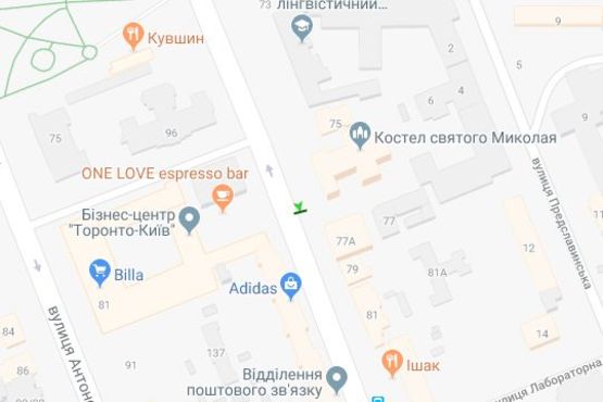 Схема рекламной плоскости по адресу Велика Васильківська вул., 75