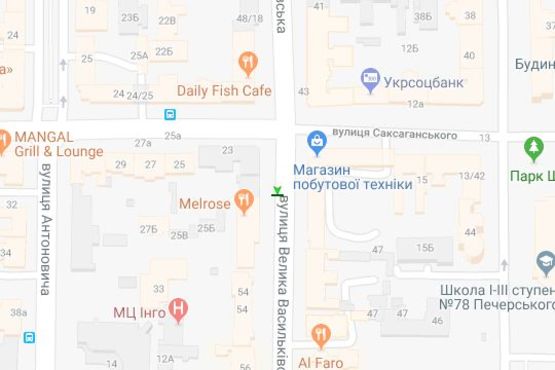 Схема рекламной плоскости по адресу Велика Васильківська вул., 52