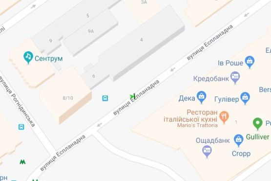 Схема рекламной плоскости по адресу Еспланадна вул., 4