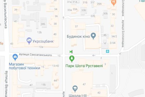 Схема рекламної площини за адресою Саксаганського вул., 8