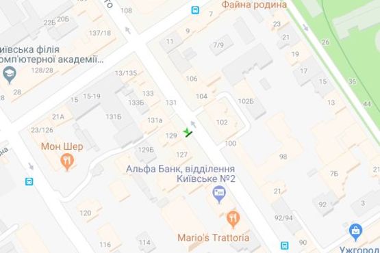 Схема рекламной плоскости по адресу Саксаганського вул., 129А