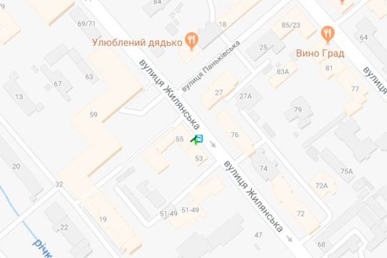 Схема рекламної площини за адресою Жилянська вул., 55