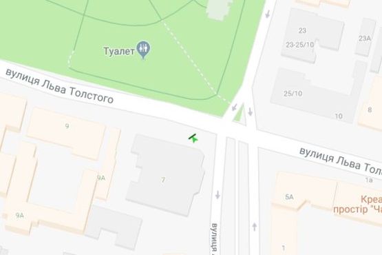 Схема рекламной плоскости по адресу Льва Толстого вул., 7