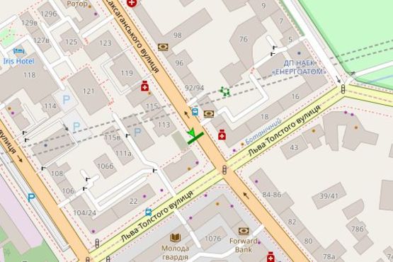 Схема рекламной плоскости по адресу Саксаганського вул., 111