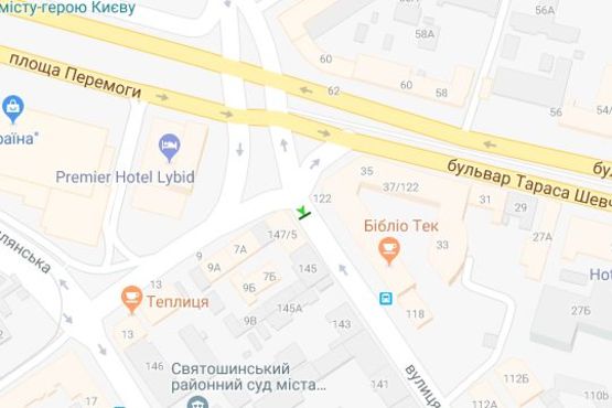 Схема рекламной плоскости по адресу Саксаганського вул., 147/5