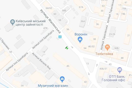 Схема рекламной плоскости по адресу Жилянська вул., 45