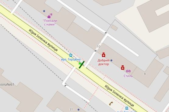 Схема рекламної площини за адресою Мельникова вул., 10