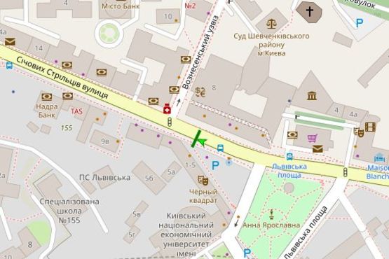 Схема рекламной плоскости по адресу Січових стрільців вул., 1-5