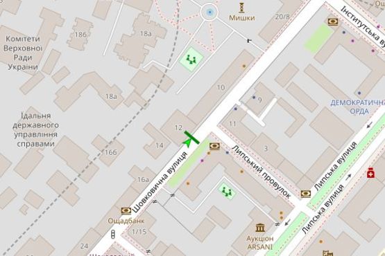 Схема рекламной плоскости по адресу Шовковична вул., 12