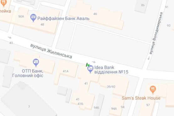 Схема рекламной плоскости по адресу Жилянська вул., 41