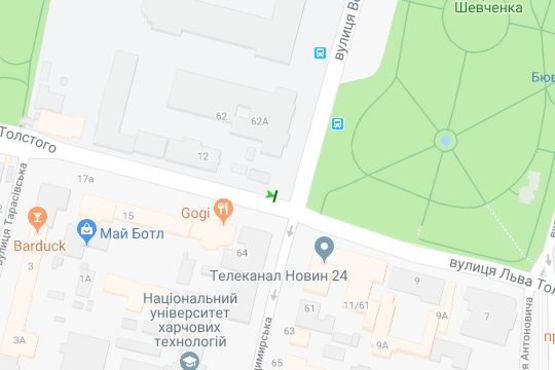 Схема рекламной плоскости по адресу Льва Толстого вул., ./вул.Володимирська