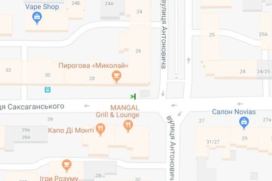 Схема рекламной плоскости по адресу Саксаганського вул., 26