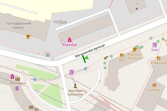 Схема рекламной плоскости по адресу Мечникова вул., 14/1