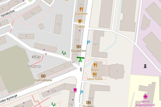 Схема рекламної площини за адресою Кловський узвіз, 12А