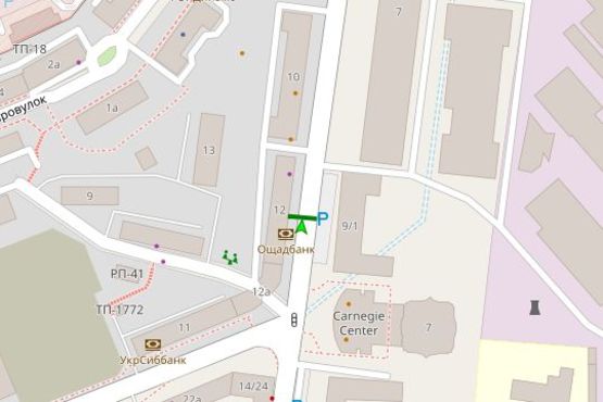 Схема рекламной плоскости по адресу Кловський узвіз, 12