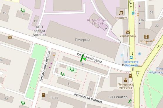 Схема рекламной плоскости по адресу Кловський узвіз, 24 №1