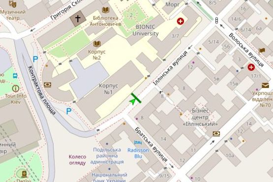 Схема рекламной плоскости по адресу Іллінська вул., 8 навпроти