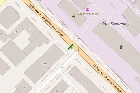 Схема рекламної площини за адресою Набережно-Хрещатицька вул., 37