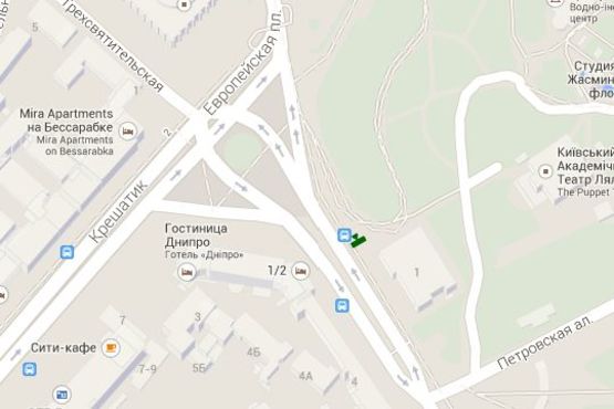 Схема рекламной плоскости по адресу Європейська пл., №1: Парламентська бібліотека України