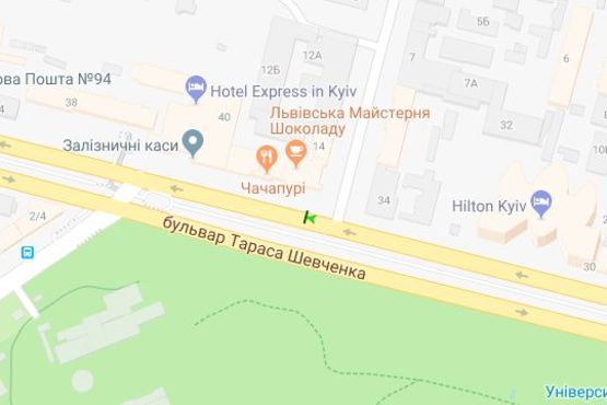 Схема рекламной плоскости по адресу Шевченка Тараса бульв., 36