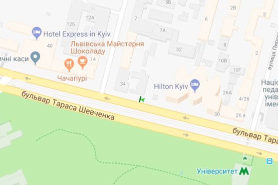 Схема рекламної площини за адресою Шевченка Тараса бульв., 34