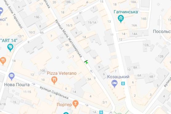 Схема рекламной плоскости по адресу Мала Житомирська вул., 10