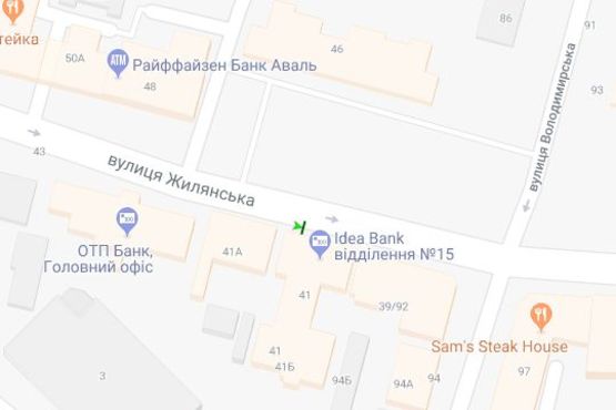 Схема рекламной плоскости по адресу Жилянська вул., 41