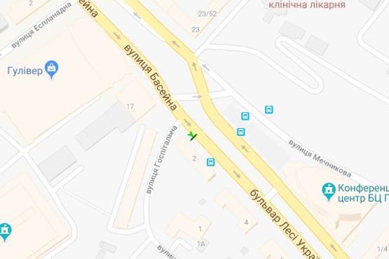 Схема рекламної площини за адресою Лесі Українки бульв., 2