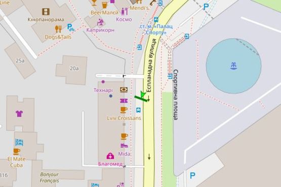 Схема рекламної площини за адресою Еспланадна вул., 26
